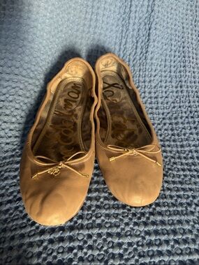 Sam Edelman Tan Leather Ballet Flats with Bow size 8M